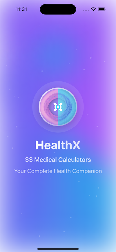 HealthX App Splash Screen